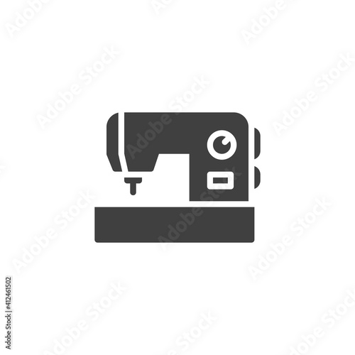 Sewing machine vector icon. filled flat sign for mobile concept and web design. Electrical sewing machine glyph icon. Symbol, logo illustration. Vector graphics