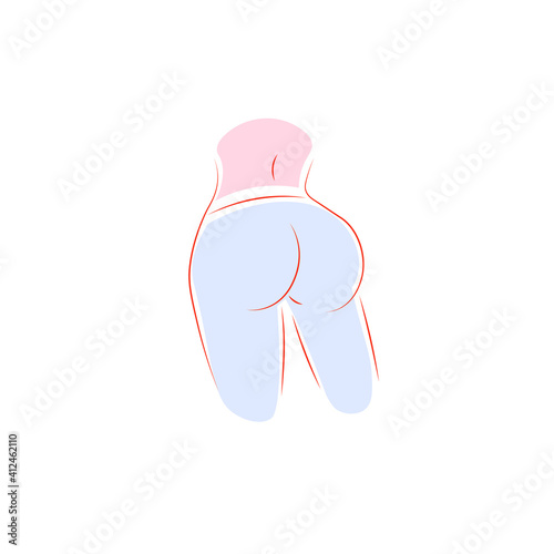 Female hips in jeans. Back view.