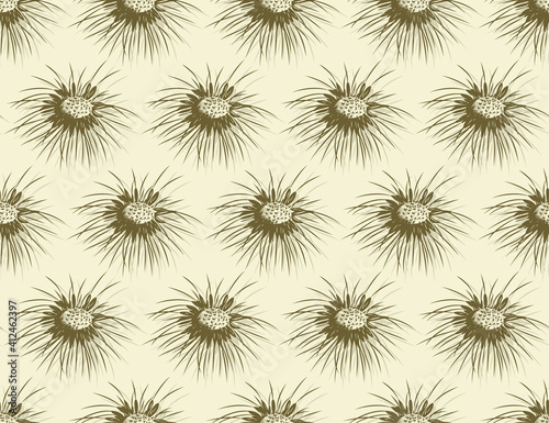 Seamless yellow background with field dandelion.