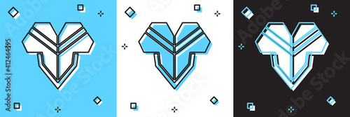 Set Traditional mexican poncho clothing icon isolated on blue and white, black background. Vector.