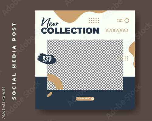 Minimalist modern furniture social media banner post template	