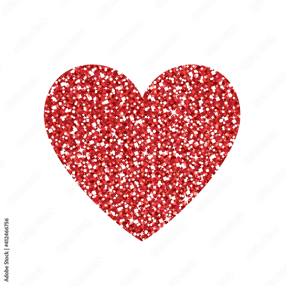 Red Glitter Heart - Love Symbol