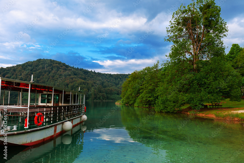 the lake in Plitvice Lakes National Park, Croatia. the lake in Plitvice Lakes National Park, Croatia.