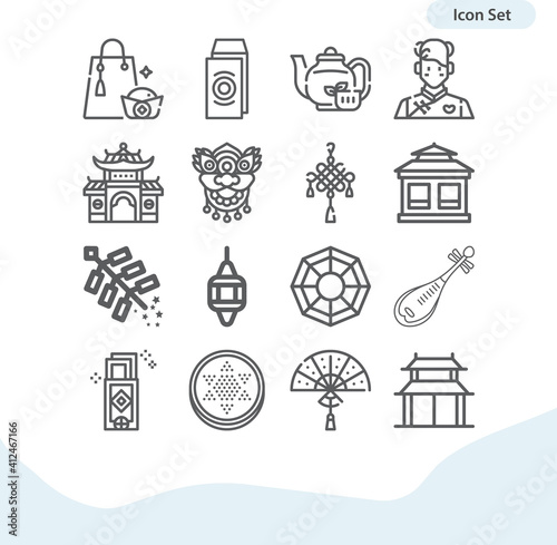 Simple set of wu related lineal icons.