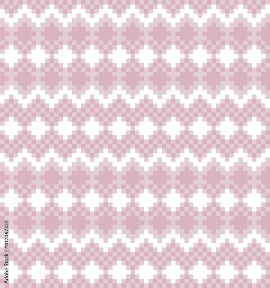 Pink Christmas Fair Isle Seamless Pattern Background