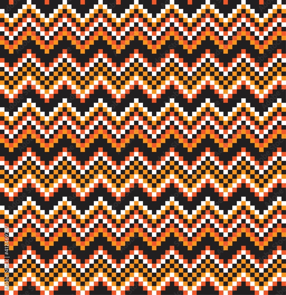 Orange Christmas Fair Isle Seamless Pattern Background