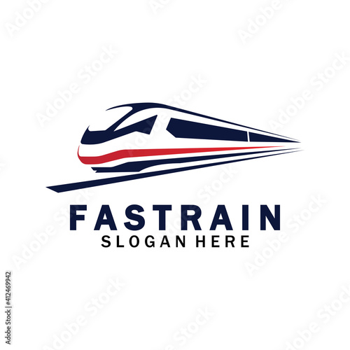 Train logo vector illustration design.fast train logo.High speed train illustration logo-vector illustration