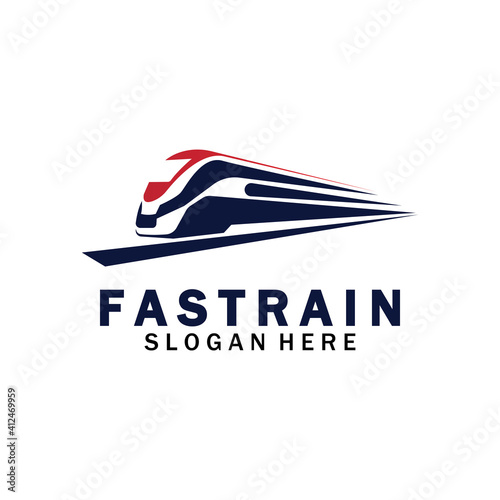 Train logo vector illustration design.fast train logo.High speed train illustration logo-vector illustration