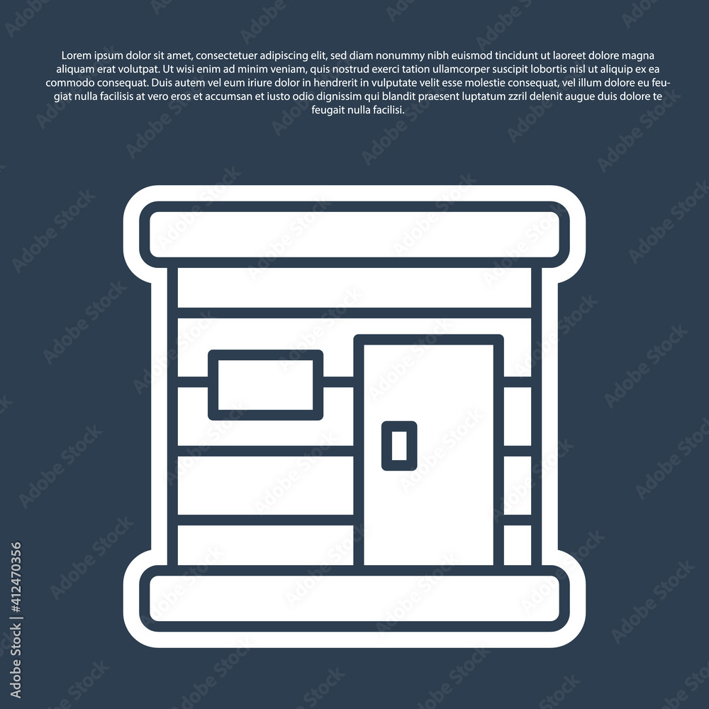 Blue line Sauna wooden bathhouse icon isolated on blue background. Heat spa relaxation therapy bath and hot steam healthcare, relax therapy. Vector. Blue line Sauna wooden bathhouse icon isolated on blue background. Heat spa relaxation therapy bath and hot steam healthcare, relax therapy. Vector.
