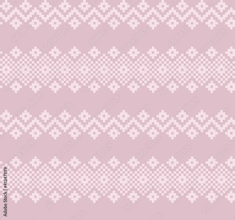 Pink Christmas Fair Isle Seamless Pattern Background Pink Christmas Fair Isle Seamless Pattern Background