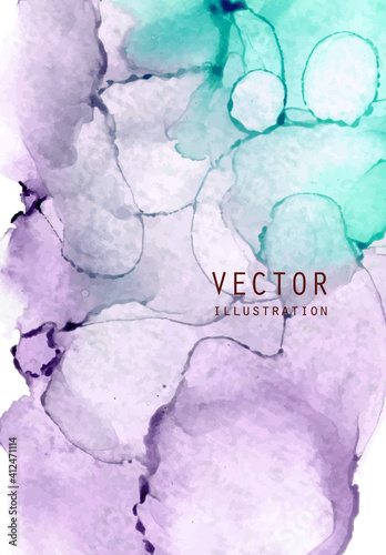 Alcohol ink vector texture. Fluid ink abstract background.