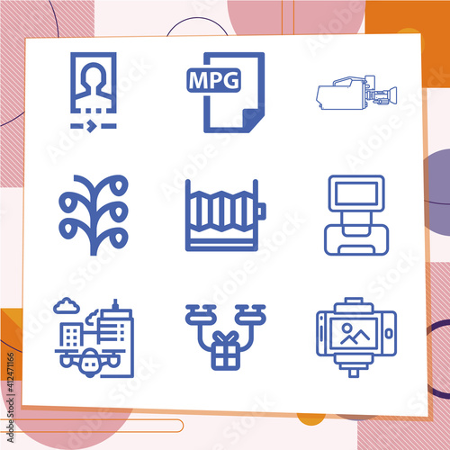 Simple set of 9 icons related to existence