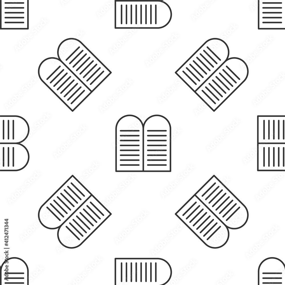 Grey line The commandments icon isolated seamless pattern on white background. Gods law concept. Vector. Grey line The commandments icon isolated seamless pattern on white background. Gods law concept. Vector.