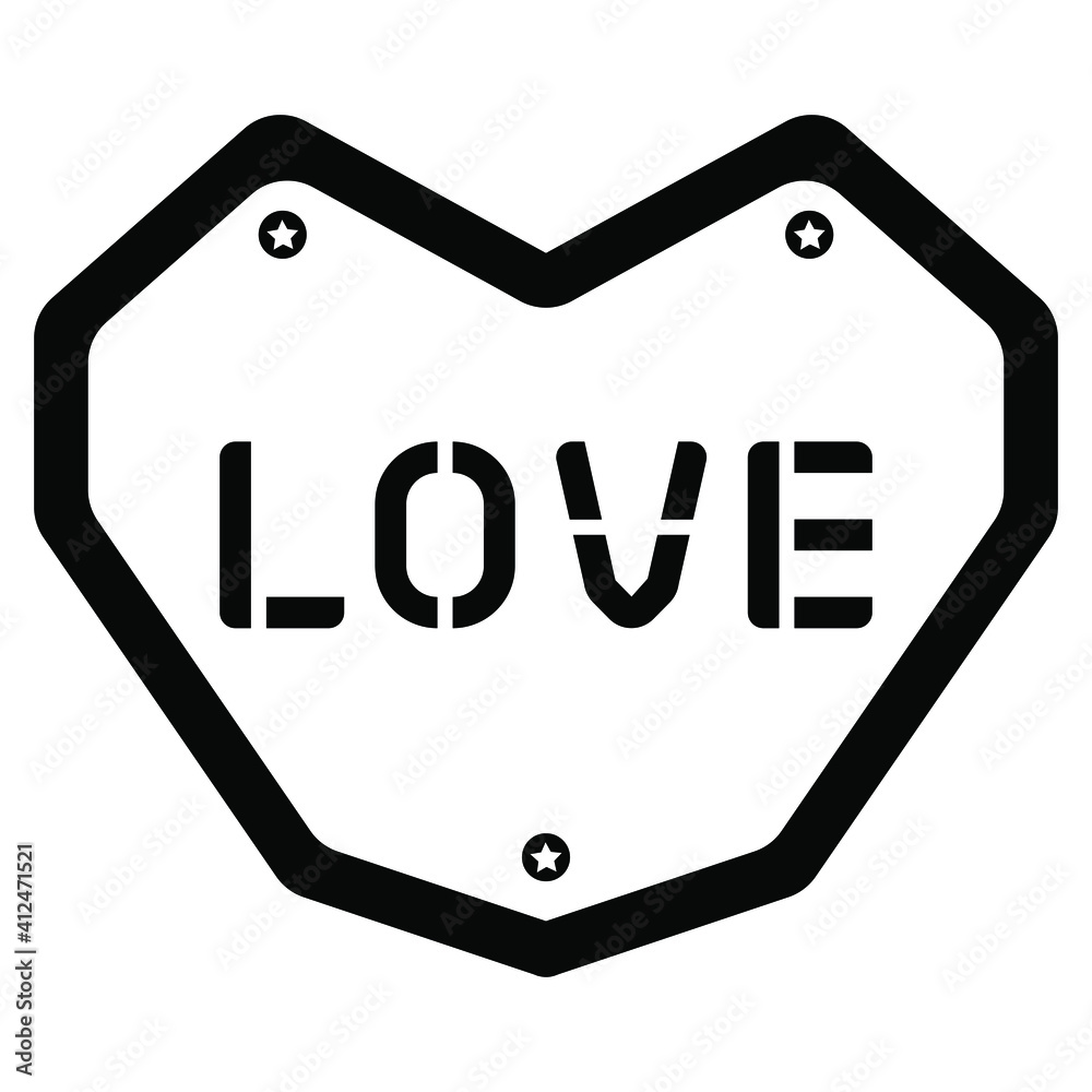 Heart frame icon and the word LOVE. Vector illustration, Isolated on white background. Heart frame icon and the word LOVE. Vector illustration, Isolated on white background.