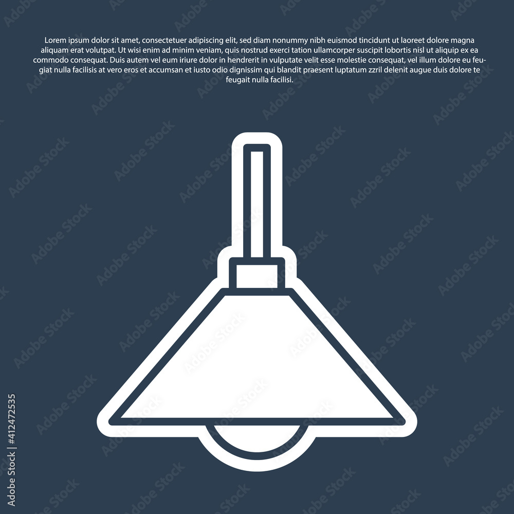 Blue line Lamp hanging icon isolated on blue background. Ceiling lamp light bulb. Vector. Blue line Lamp hanging icon isolated on blue background. Ceiling lamp light bulb. Vector.