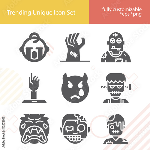 Simple set of noisy related filled icons.