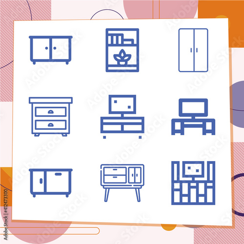 Simple set of 9 icons related to medicine chest