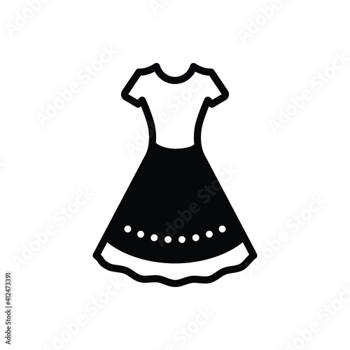 Black solid icon for dress