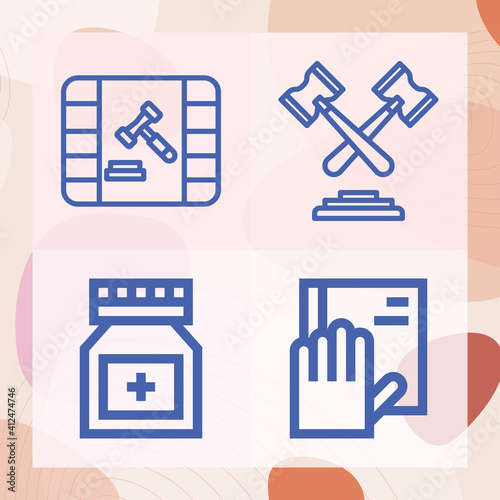 Simple set of practice of related lineal icons
