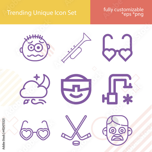 Simple set of chill related lineal icons.