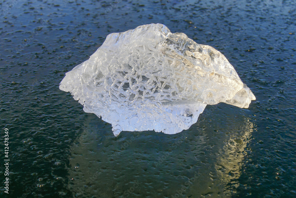 piece of ice, close-up piece of ice, close-up