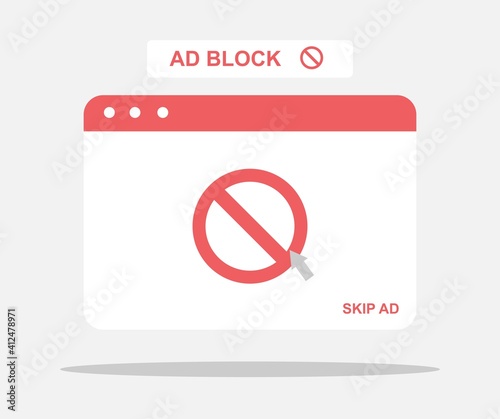 design about adblock web illustration