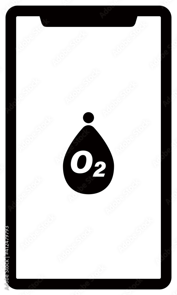 スマートフォンのベクターイラスト 血中酸素濃度アイコン Stock Vector Adobe Stock