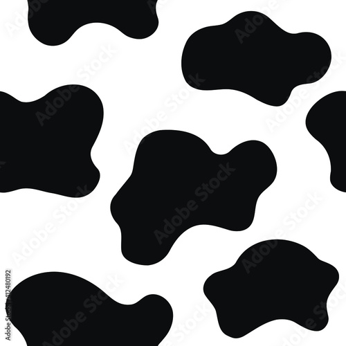 Seamless pattern with large cow spots. Mosaic and terrazzo texture. For decor, textiles, fabrics, packaging, wrapping paper, wallpaper, design, banners, templates