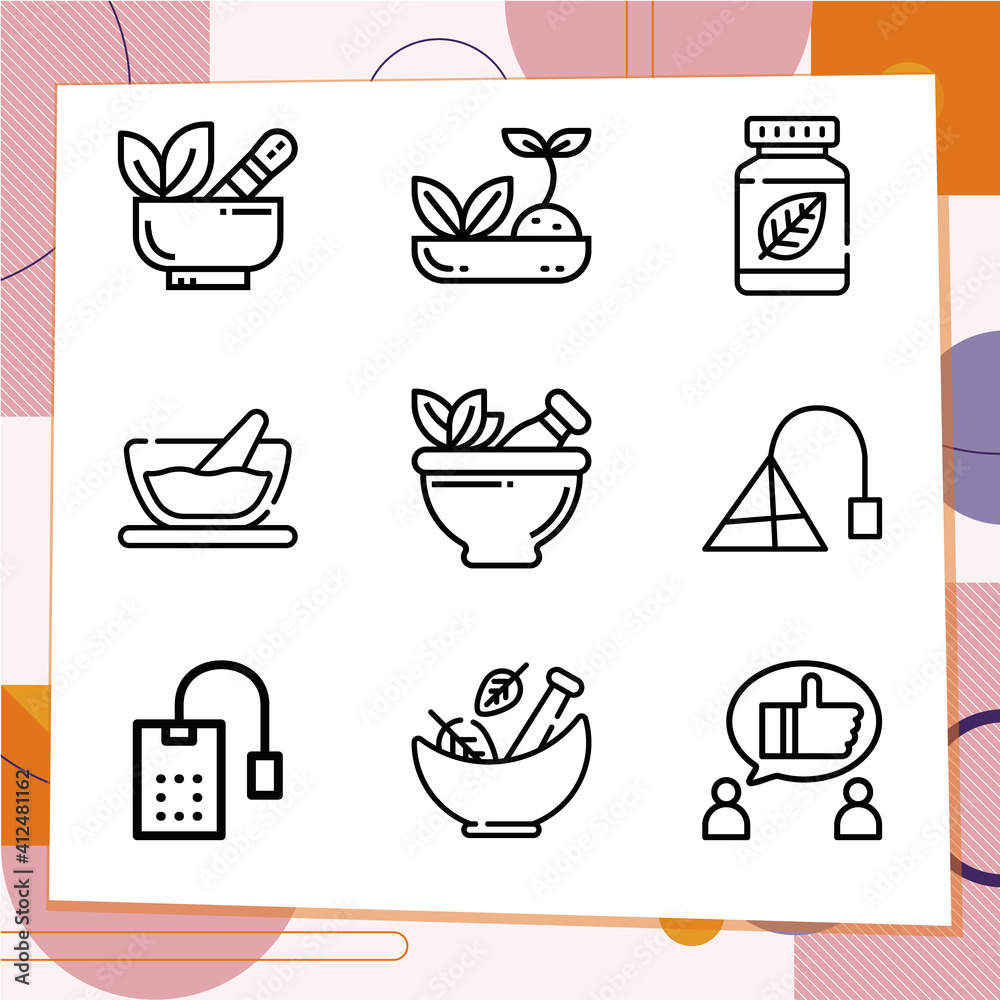 Simple set of 9 icons related to recommend Simple set of 9 icons related to recommend