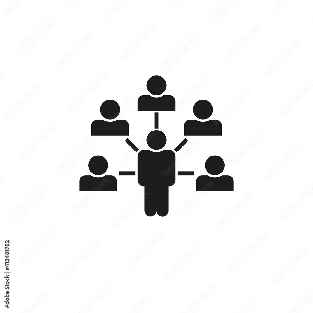 Icon of the network of people. Simple vector illustration on a white background Icon of the network of people. Simple vector illustration on a white background