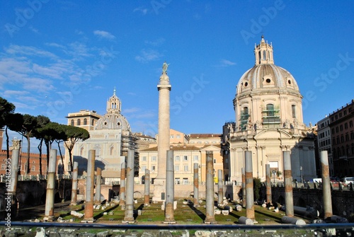 Rome capital old Italian town medieval buildings urban panorama cityscape architecture history background