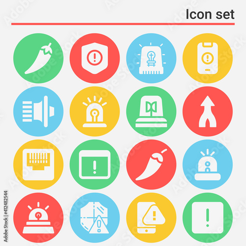 16 pack of exemplary  filled web icons set