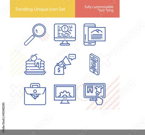 Simple set of website related lineal icons.
