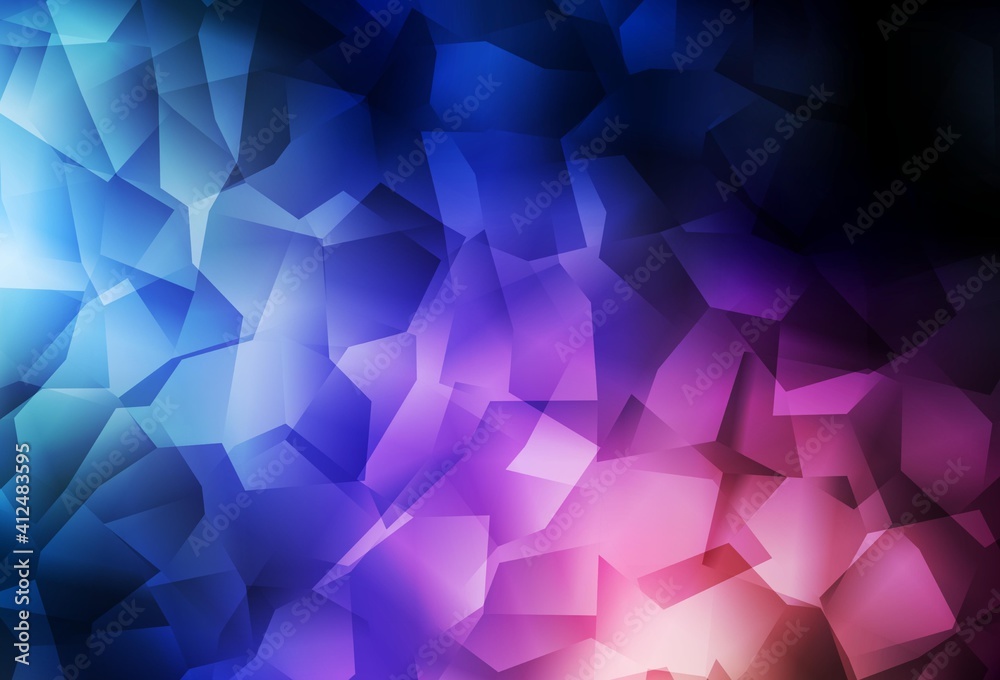 Fototapeta premium Dark Blue, Red vector low poly texture.