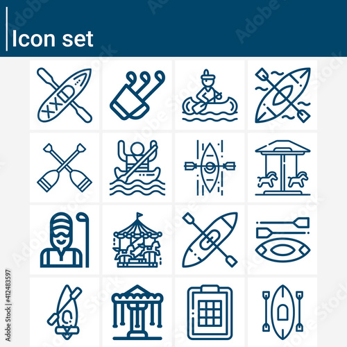 Simple set of recreational related lineal icons.