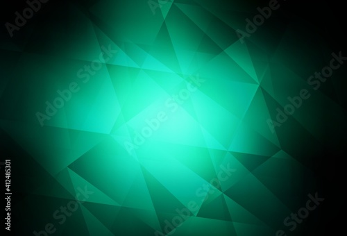 Dark Green vector polygonal pattern.