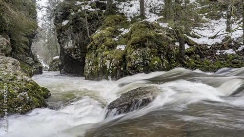 a small river in the forest - Haslachschlucht mit Höllloch Black forest | Timelapse