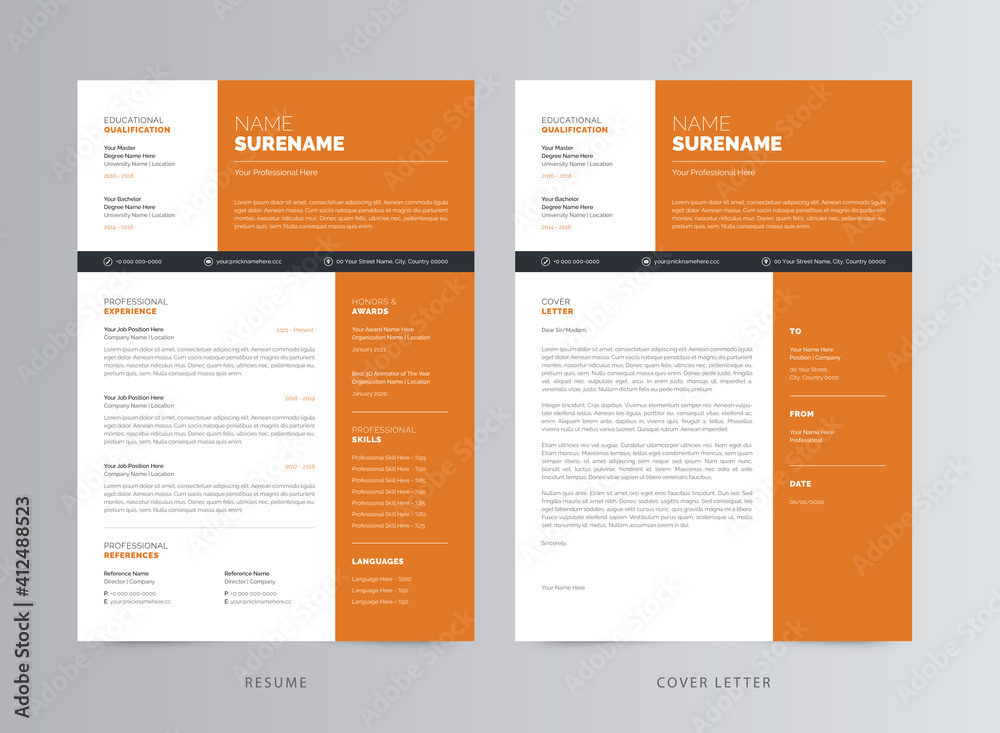 Clean and Professional Resume/CV Template Design