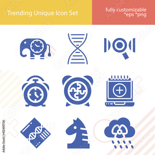 Simple set of while related filled icons.