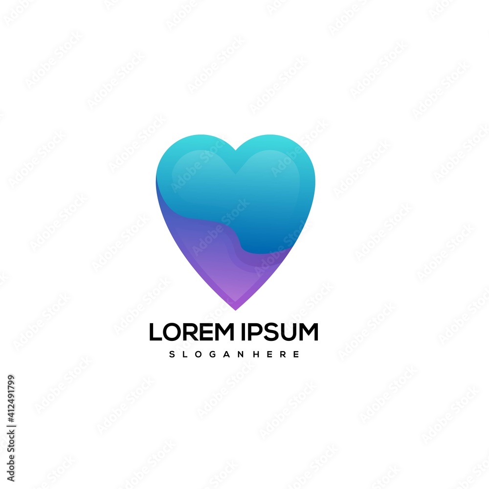 Awesome love Logo Colorful Gradient Vector Design