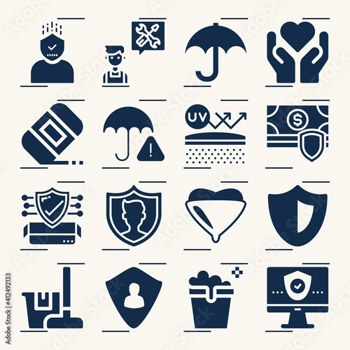 Simple set of epa related filled icons.
