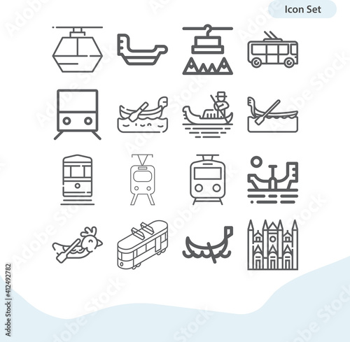 Simple set of denounced related lineal icons.