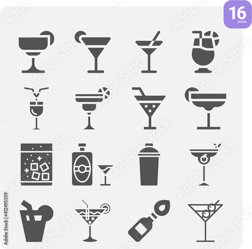 Simple set of practised related filled icons.