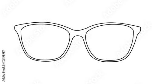 Vector Glasses Illustration, Black and White Glasses Frame