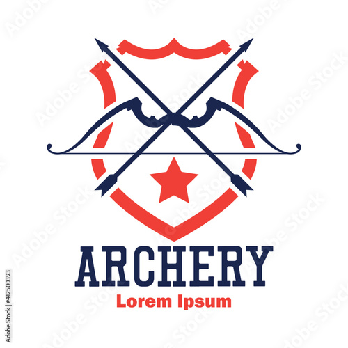 archery logo with text space for your slogan tag line, vector illustration