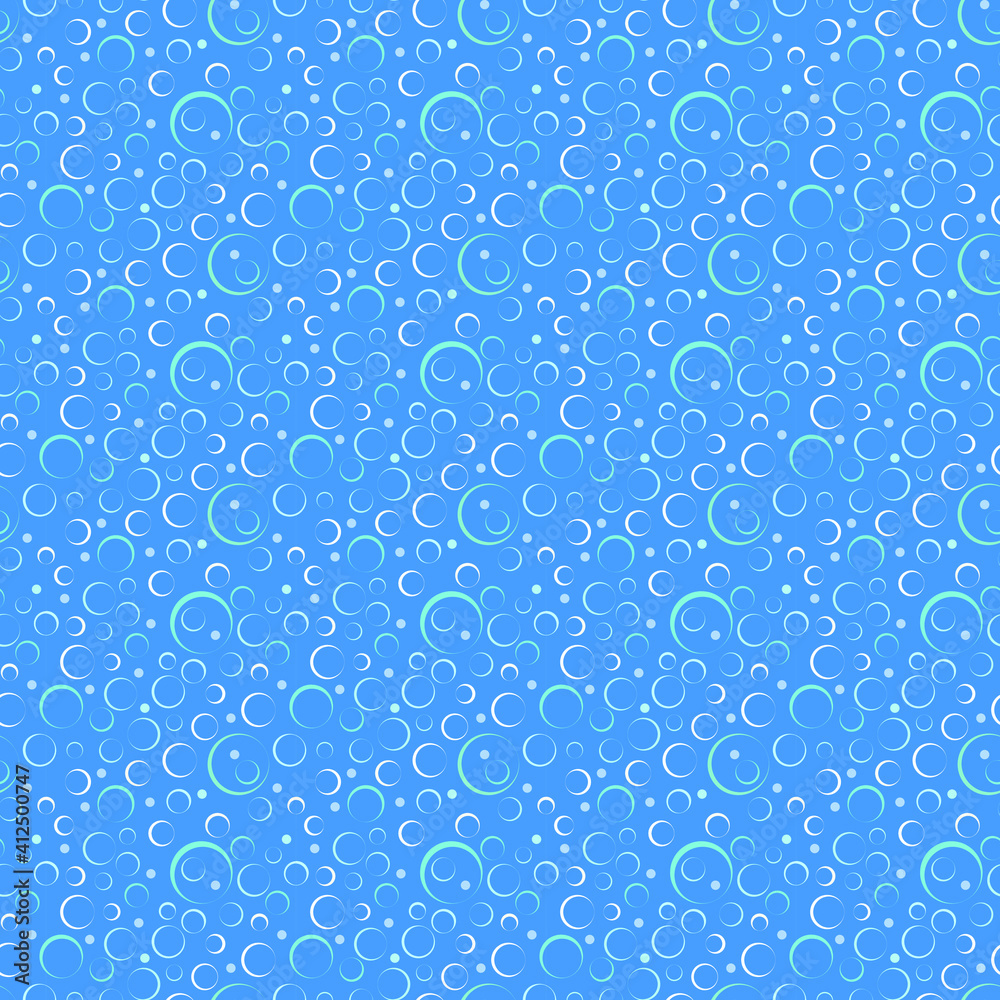 Seamless background soap bubbles on a blue background