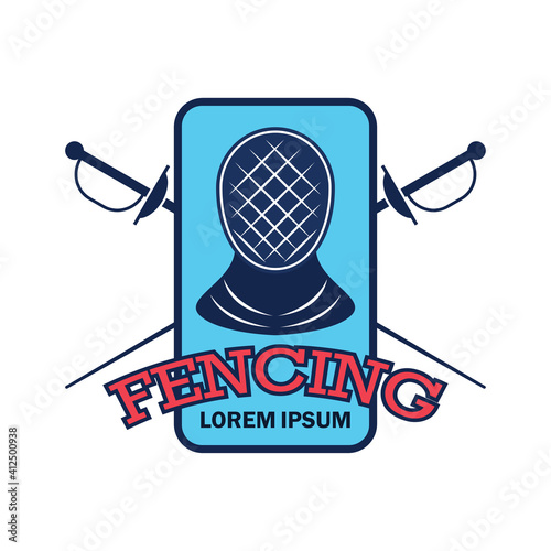 fencing logo with text space for your slogan tag line, vector illustration