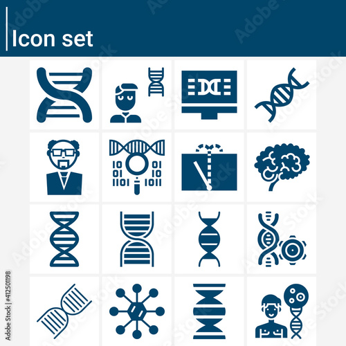 Simple set of biochemistry related filled icons.