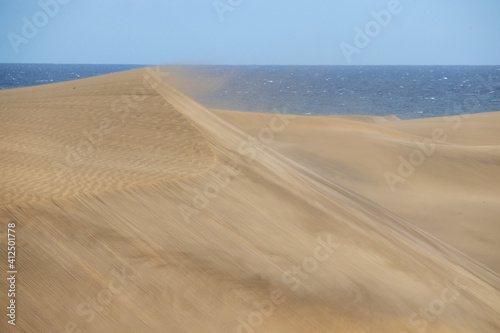 Desert dune changing shape