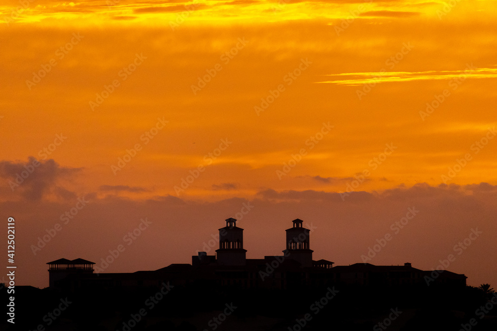 Maspalomas Cathedral orange sunset